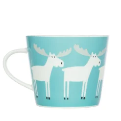 Scion Living - Animal Mug - Marty Moose - Aqua & Frost - 350ml
